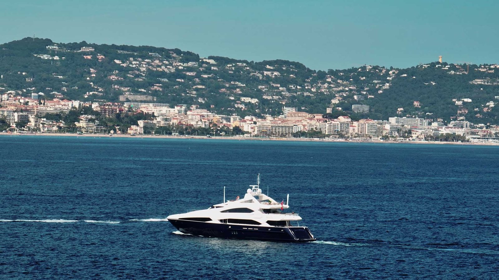 Luxury yacht on Caribbean waters